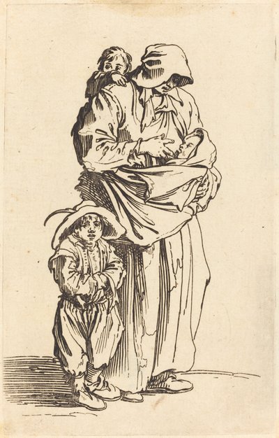 Mother and Three Children by Jacques Callot