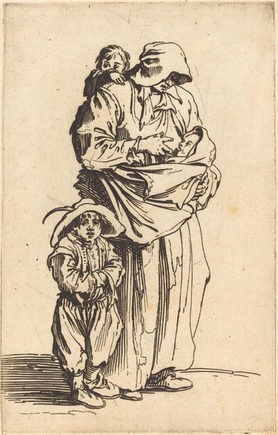 Mother and Three Children, c. 1622 by Jacques Callot