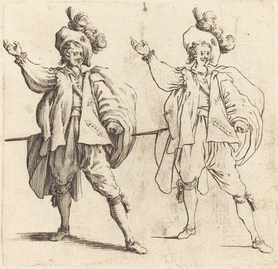 Officer with Large Plume, Front View by Jacques Callot