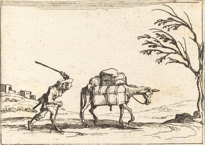 Peasant Whipping His Donkey by Jacques Callot