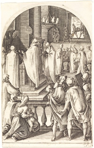 Saint Basil Celebrating the Mass, 1608-1611 by Jacques Callot