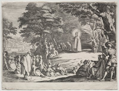 St. Amand Preaching in a Wood by Jacques Callot