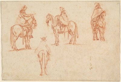 Study of Four Horsemen by Jacques Callot