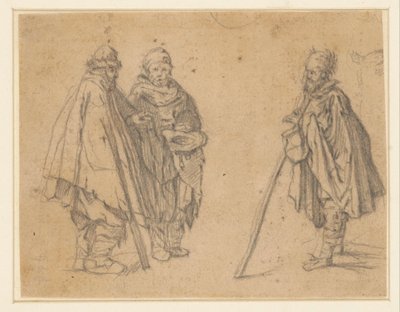 Two Studies of Beggars by Jacques Callot