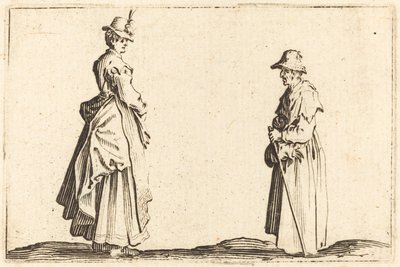 Two Women in Profile by Jacques Callot