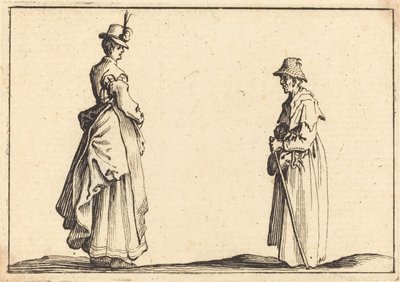 Two Women in Profile by Jacques Callot