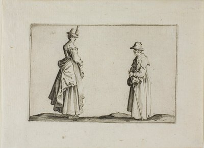 Two Women in Profile, from The Caprices by Jacques Callot