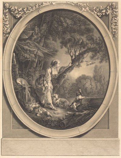 The Arrival of the Courier by Jacques Firmin Beauvarlet after François Boucher