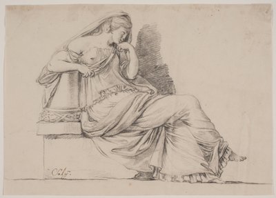 Allegory. Mourning Female Figure by Jacques Francois Joseph Saly