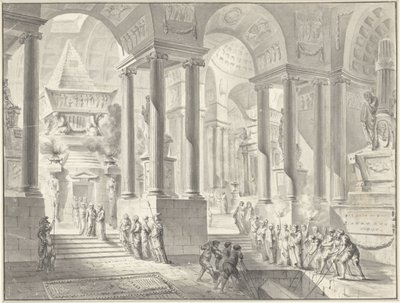 Funeral in a Fantasized Classicist Interior by Jacques François Blondel