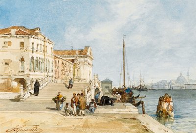 View of the Zattere dock, Venice by Jacques Guiaud