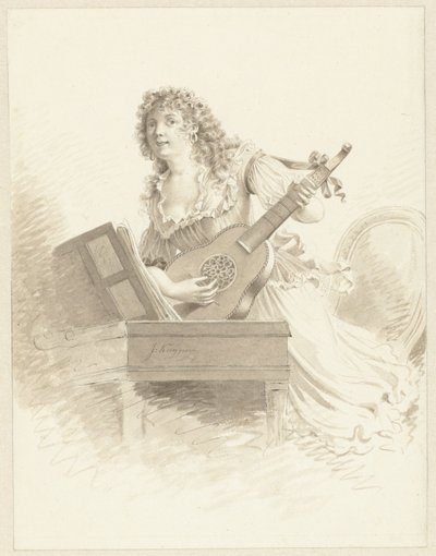 Lady Playing a Guitar by Jacques Kuyper