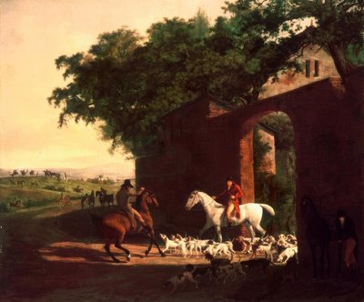 Departure for the Hunt in Brocket Hall by Jacques Laurent Agasse