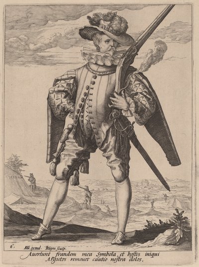 Musketeer by Jacques de Gheyn II after Hendrik Goltzius