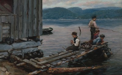 Fishing at the Quay by Jahn Ekenaes