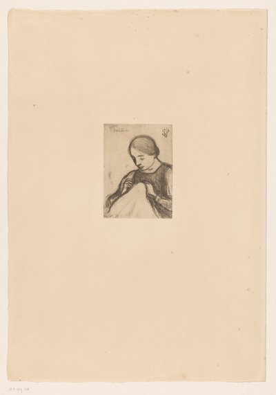 Portrait of Malvina Dedeyn with Needlework by Jakob Smits