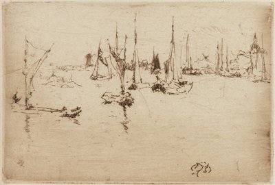 Barges, Dordrecht, 1884 by James Abbott McNeill Whistler