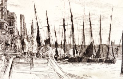 Boats alongside Billingsgate, London by James Abbott McNeill Whistler