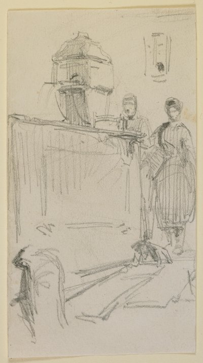 Figures by a fountain by James Abbott McNeill Whistler