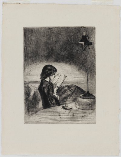 Reading by Lamplight by James Abbott McNeill Whistler