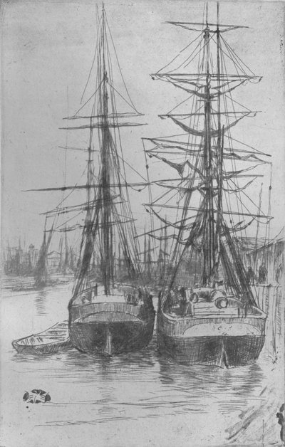 Two Ships by James Abbott McNeill Whistler