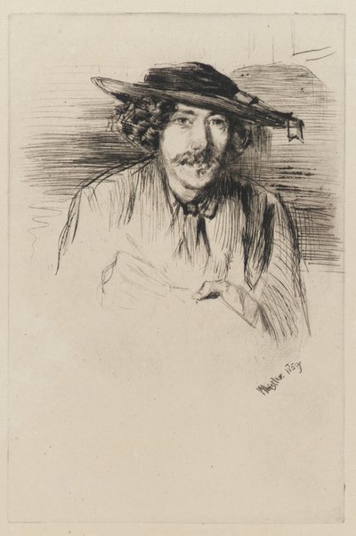 Whistler with a hat, 1859 by James Abbott McNeill Whistler