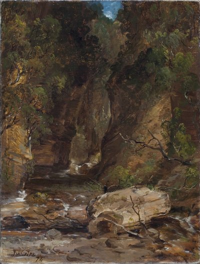 Rocks and Trees with Stream by James B. Dalziel