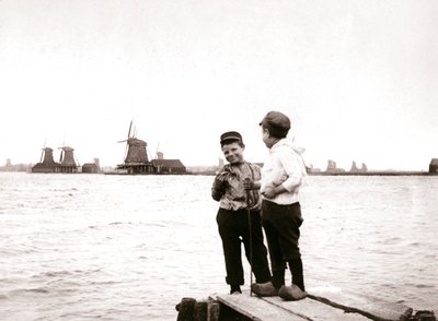 Boys by a Canal, Laandam, Netherlands, 1898 by James Batkin