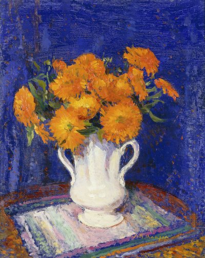 Marigolds in a White Vase by James Bolivar Manson