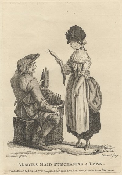 A Ladies Maid Purchasing a Leek by James Caldwall