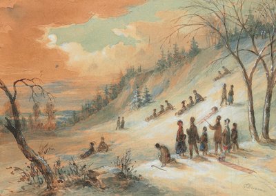 Tobogganing on a Hillside, near Montreal by James D. Duncan
