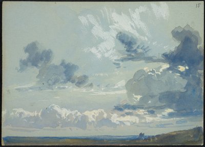 Sky study with horizon by James Duffield Harding