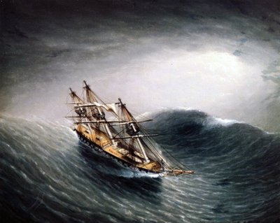 A Schooner in Heavy Sea by James E. Buttersworth