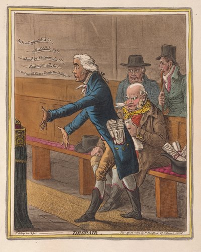 Despair, pub. 1802 by James Gillray