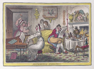 Matrimonial Harmonics, pub. 1805 by James Gillray