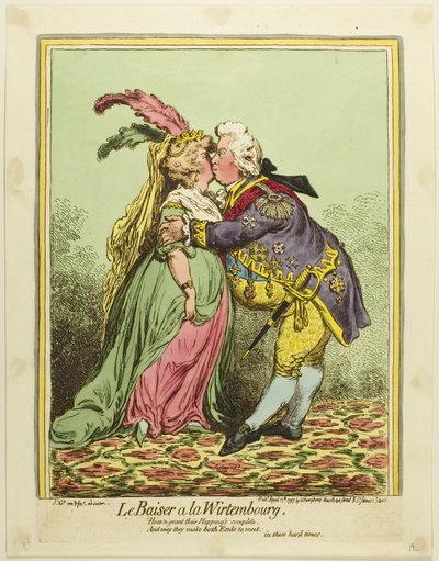 The Kiss at Württemberg by James Gillray