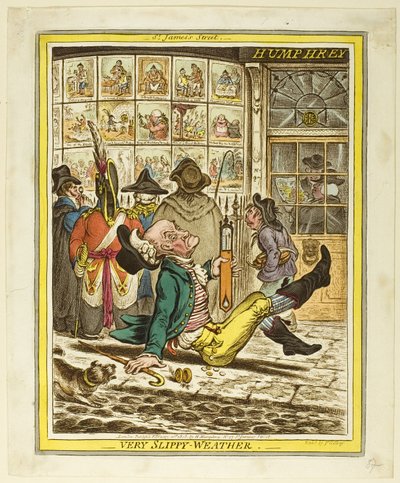 Very Slippery Weather by James Gillray