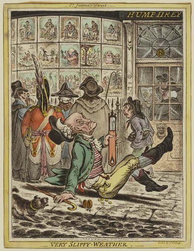 Very Slippery Weather by James Gillray