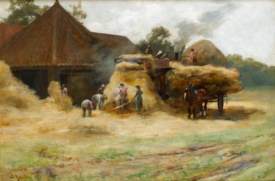 Threshing, a Scottish Farm, 1884 by James Hamilton