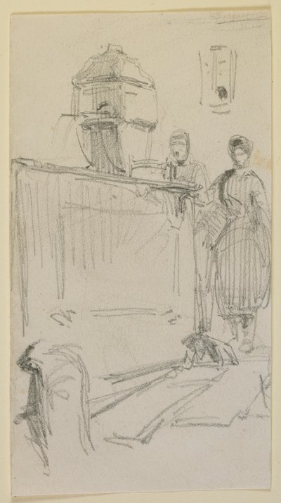 Figures by a Fountain by James Abbott McNeill Whistler
