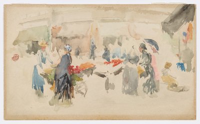 Flower Market: Dieppe by James Abbott McNeill Whistler