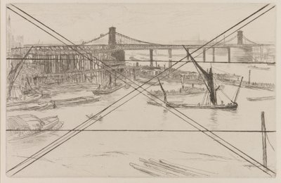 Old Hungerford Bridge by James Abbott McNeill Whistler