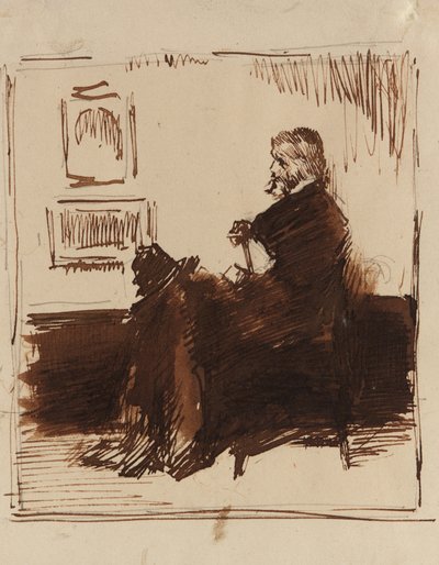 Portrait Sketch of Thomas Carlyle by James Abbott McNeill Whistler