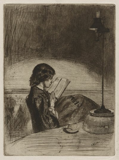 Reading by Lamplight by James Abbott McNeill Whistler