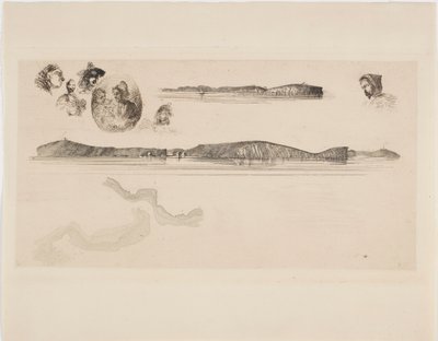 Sketches on the Coast Survey Plate by James Abbott McNeill Whistler