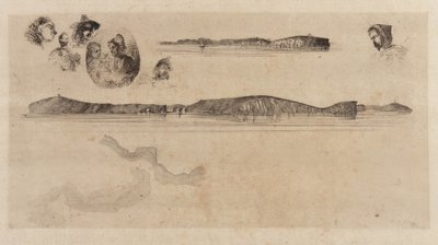 Sketches on the Coast Survey Plate by James Abbott McNeill Whistler