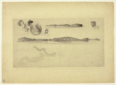 Sketches on the Coast Survey Plate by James Abbott McNeill Whistler