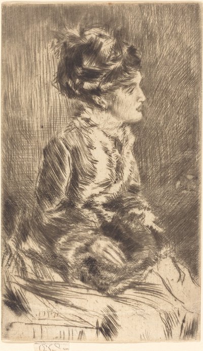 The Muff by James Abbott McNeill Whistler