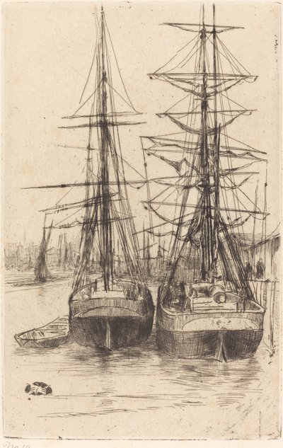 Two Ships by James Abbott McNeill Whistler