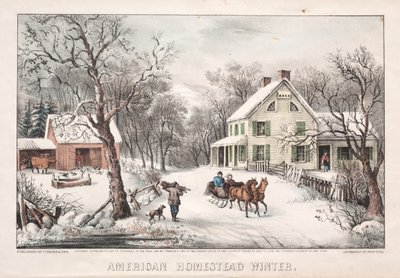 American Homestead, Winter by James Merritt Ives